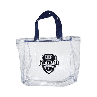 10ga Clear Vinyl Stadium Tote Bag w/ Gusset - 12" x 12" x 6"